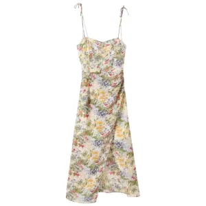 - Printed slit resort dress  GEU1332