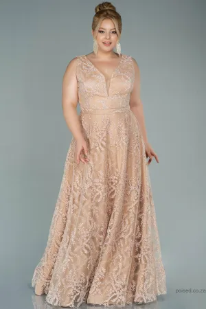 29943 Muted Gold Embroidered Tulle Princess Dress