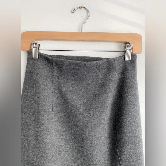 $350‼️Rag &amp; Bone Alanna Merino Wool Midi Sweater Skirt Gray Full Pencil Pull On