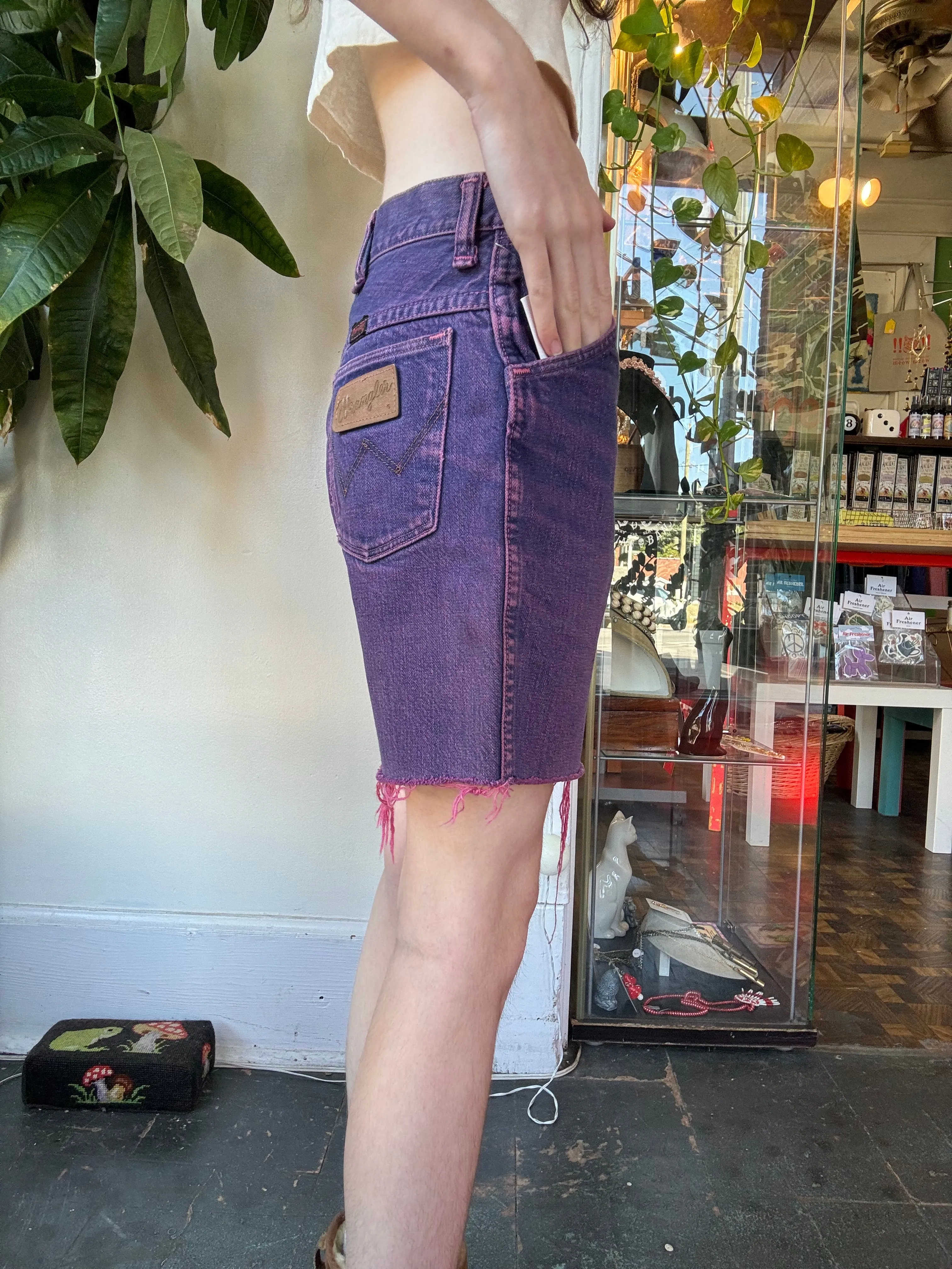 70s/80s dyed Wrangler cut-off denim shorts