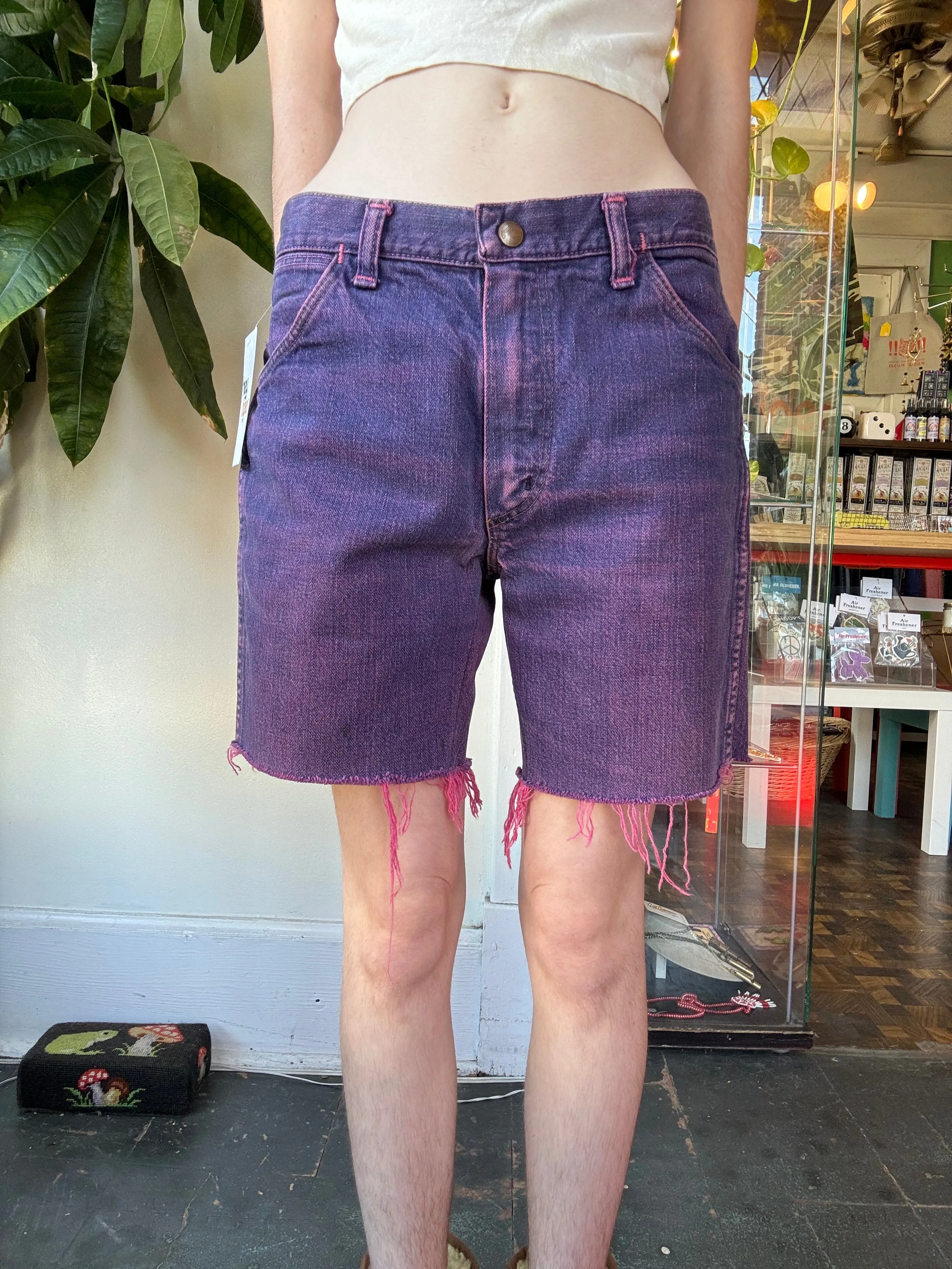70s/80s dyed Wrangler cut-off denim shorts