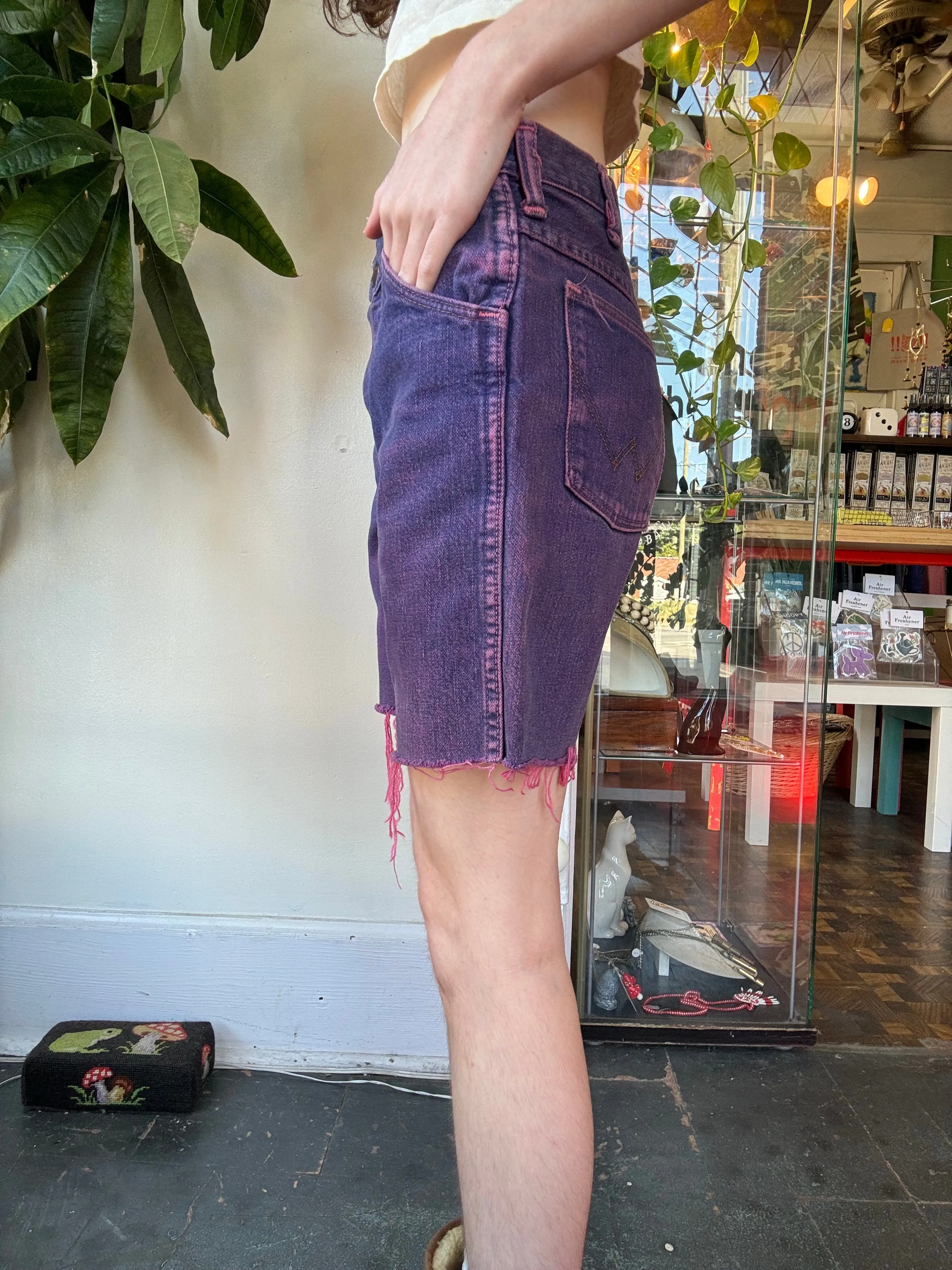 70s/80s dyed Wrangler cut-off denim shorts