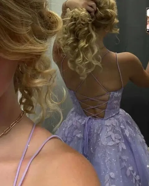A Line 2024 Violet Purple Homecoming Dresses Lilac Mini Lace Short Prom Dresses