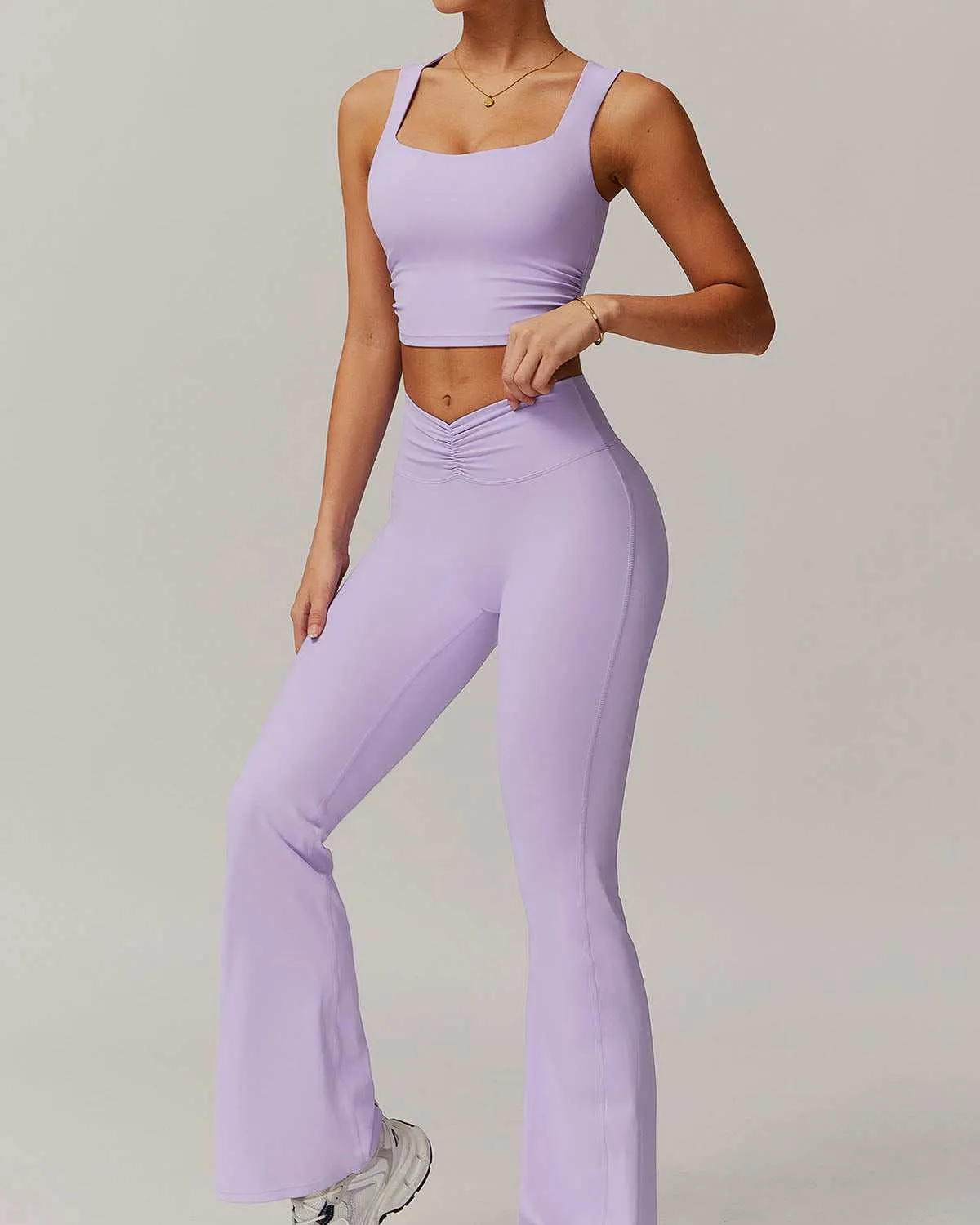 Activewear Set with Tank and Flare Pant