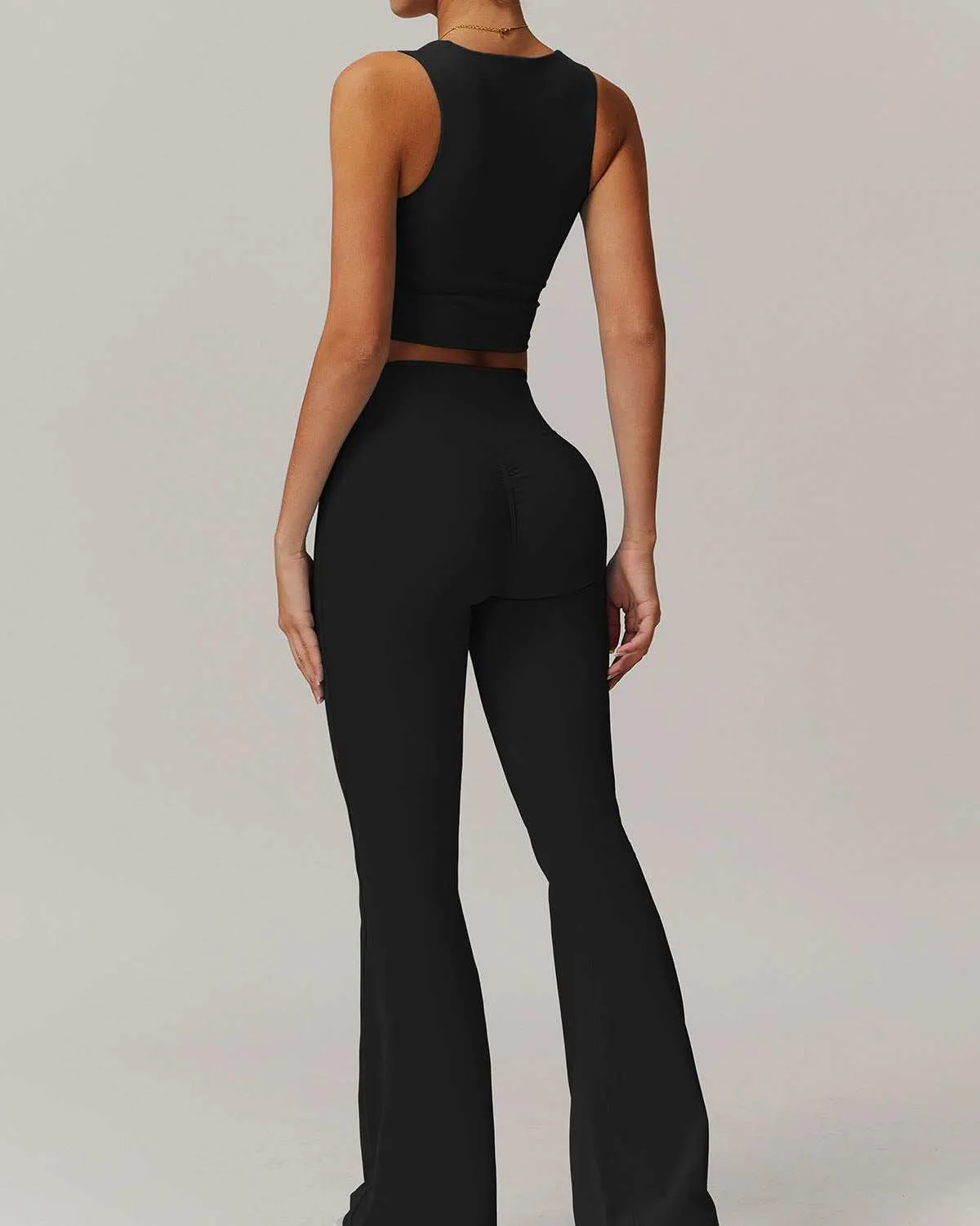 Activewear Set with Tank and Flare Pant