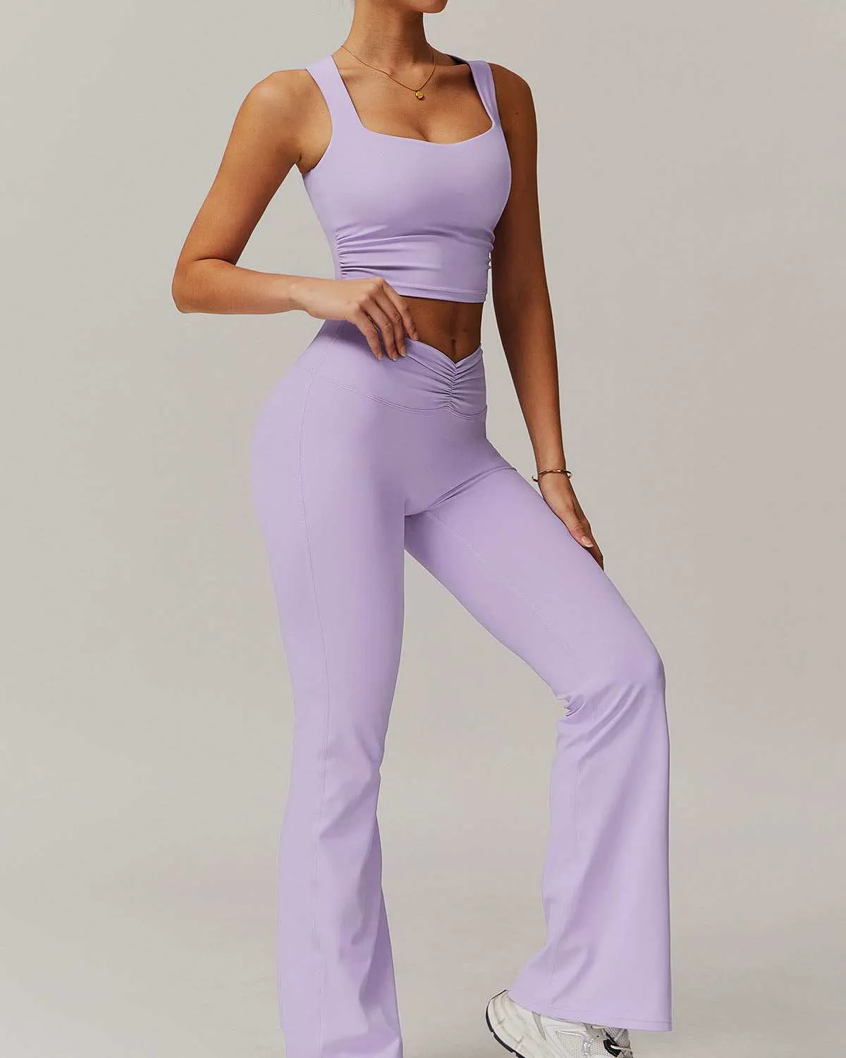 Activewear Set with Tank and Flare Pant