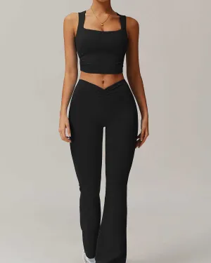 Activewear Set with Tank and Flare Pant