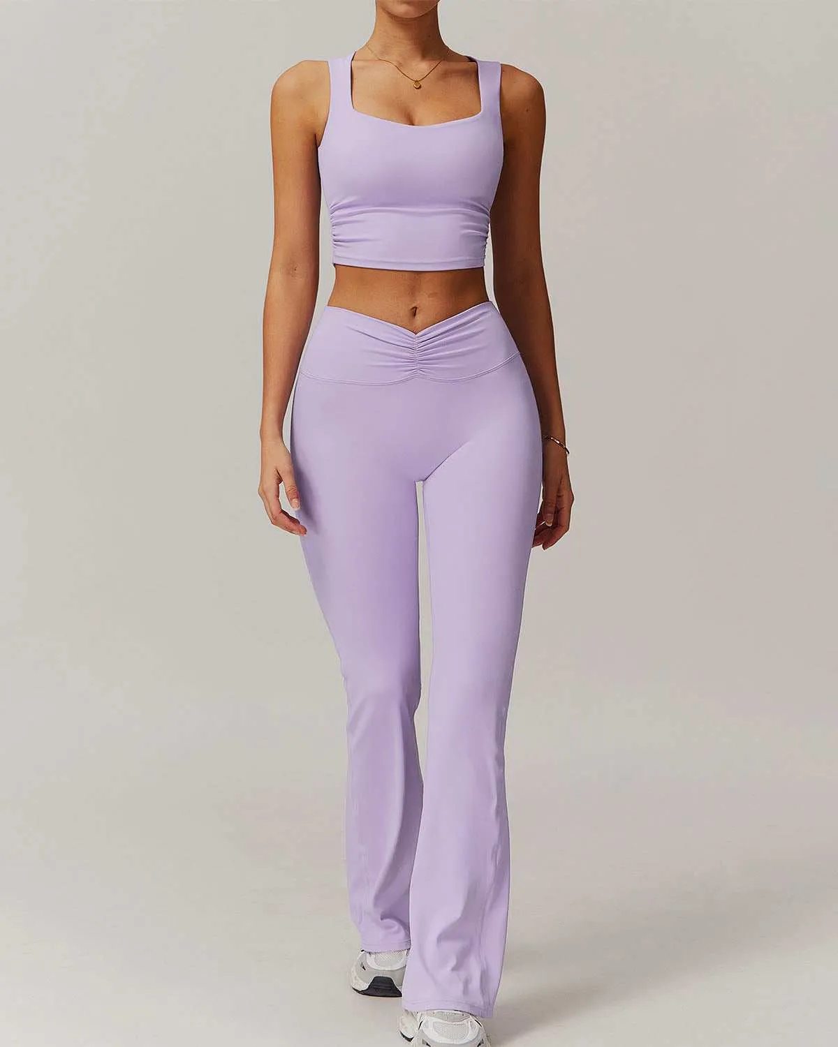 Activewear Set with Tank and Flare Pant