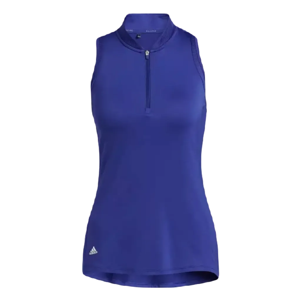 Adidas Racerback Ladies Sleeveless Polo Shirt - Blue