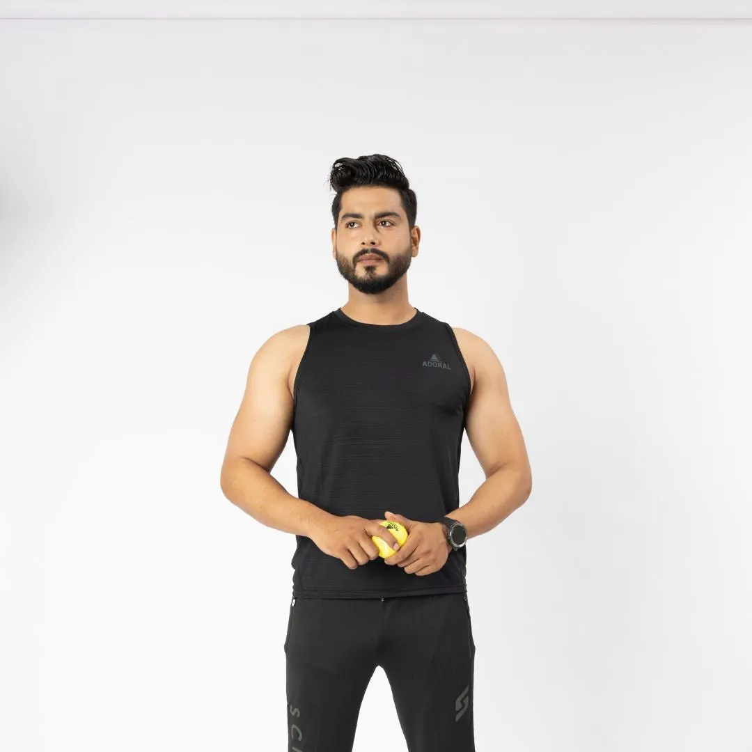 ADORAL DRY FIT SLEEVELESS  BLACK (IMPORTED)