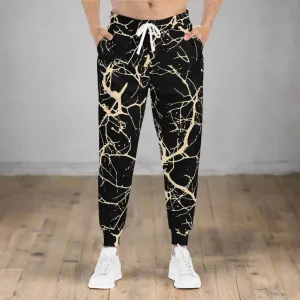 AF Black Marble Athletic Joggers for Comfortable Workouts
