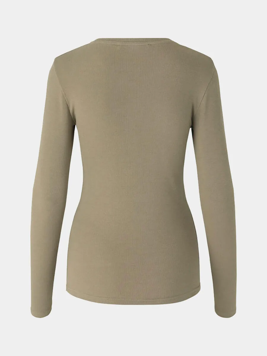 Alexa Long Sleeve Tee - Covert Green