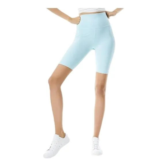 𝅺ALICE   OLIVIA Aaron High-Rise Biker Shorts (powder blue)