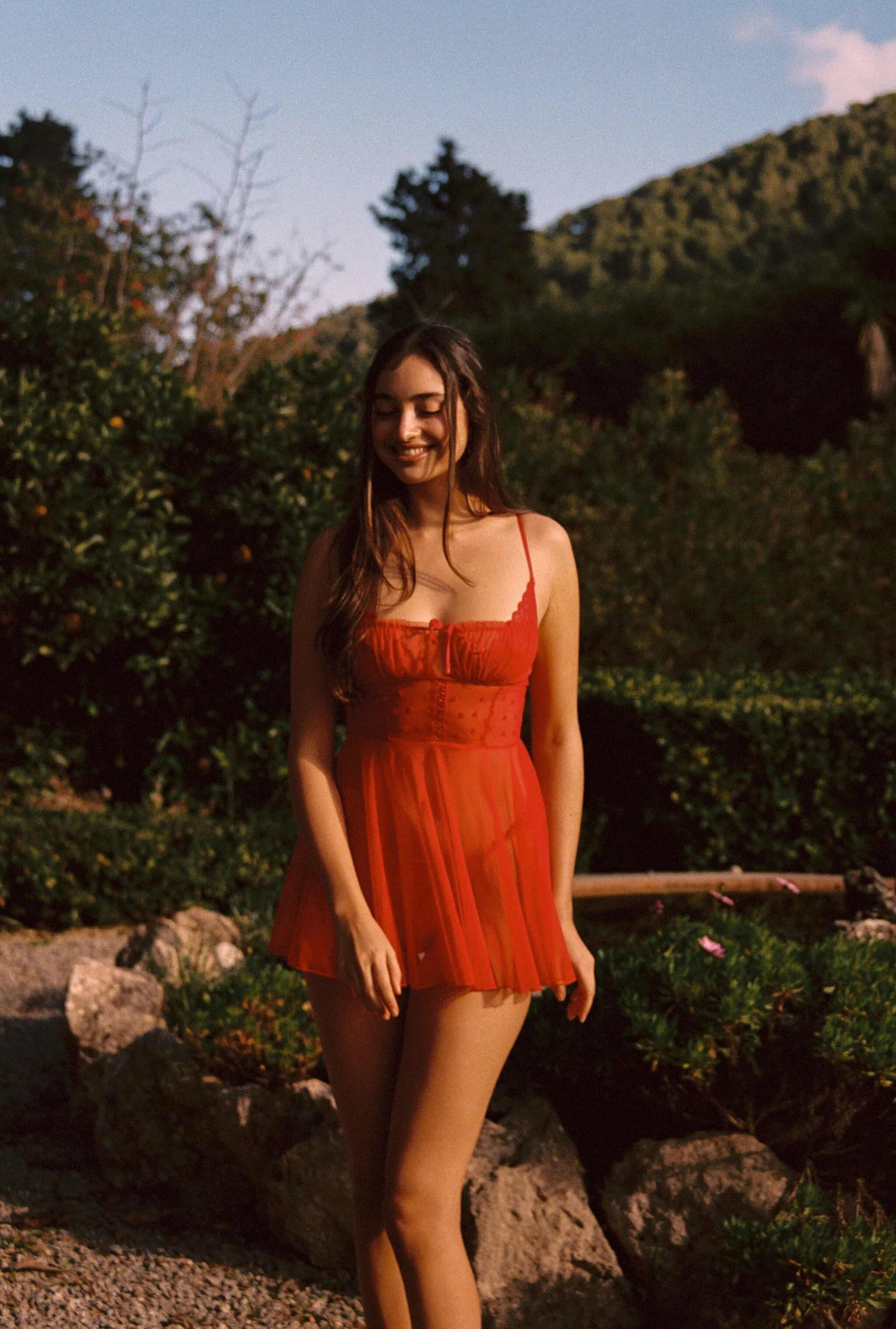 Alma Red Babydoll Set