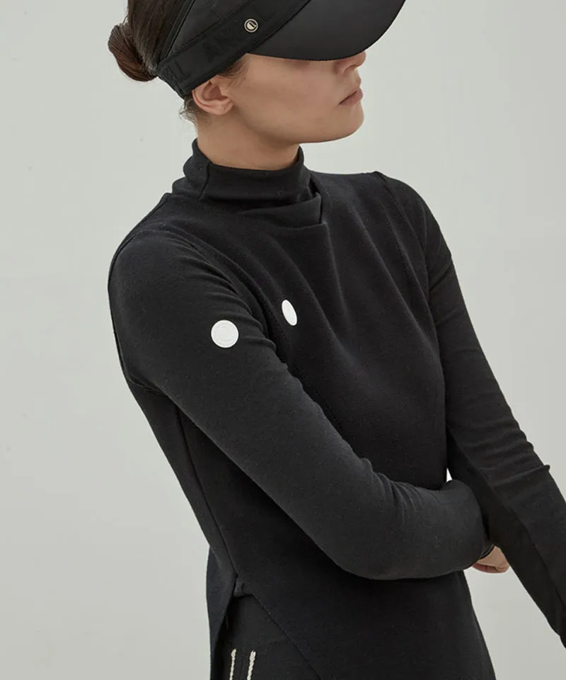 Anell Golf Cathy Slit Knit Dress - Black