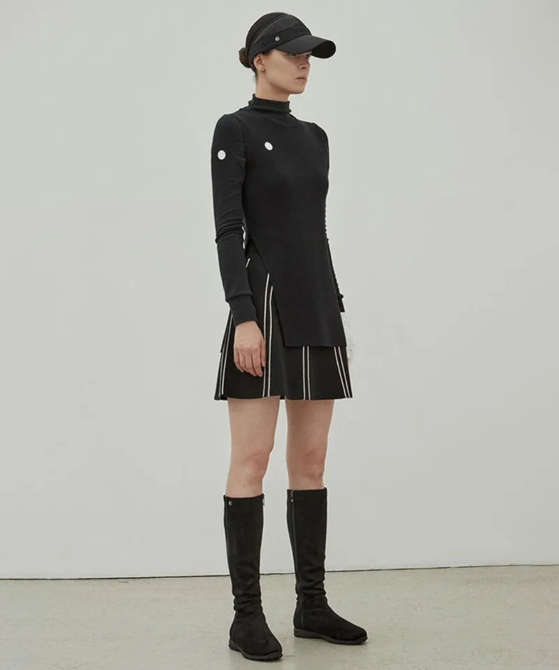 Anell Golf Cathy Slit Knit Dress - Black