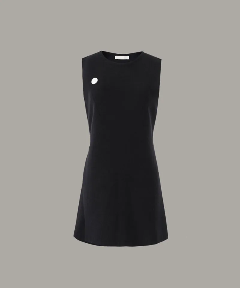 Anell Golf Cathy Slit Knit Dress - Black