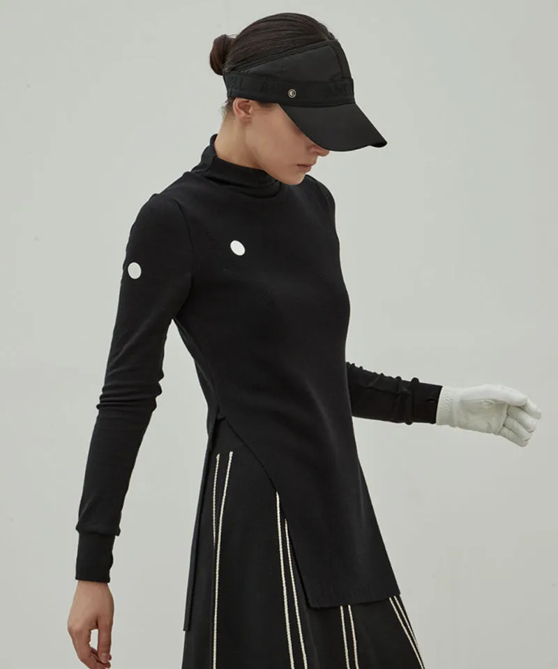 Anell Golf Cathy Slit Knit Dress - Black