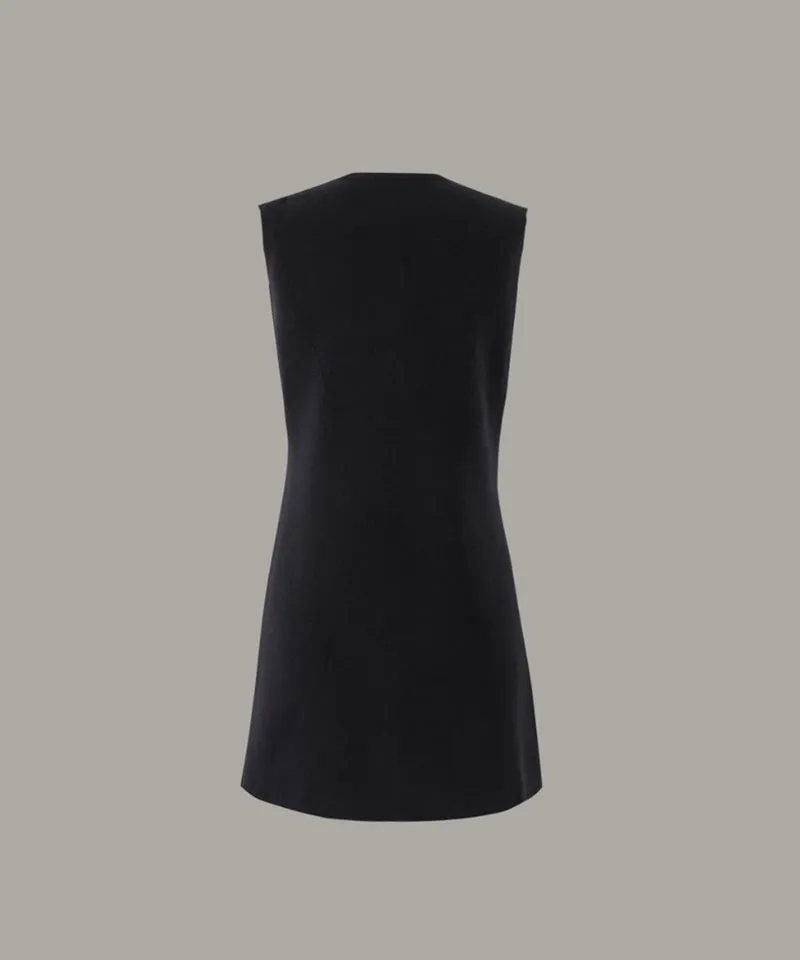 Anell Golf Cathy Slit Knit Dress - Black
