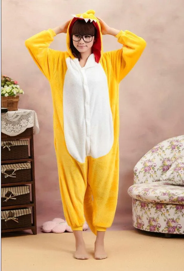 Animal Adult Yellow Dinosaur Onesie kigurumi Costume Pajamas