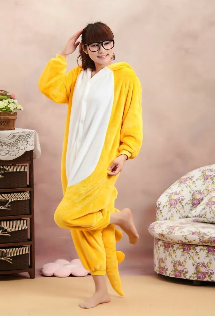 Animal Adult Yellow Dinosaur Onesie kigurumi Costume Pajamas