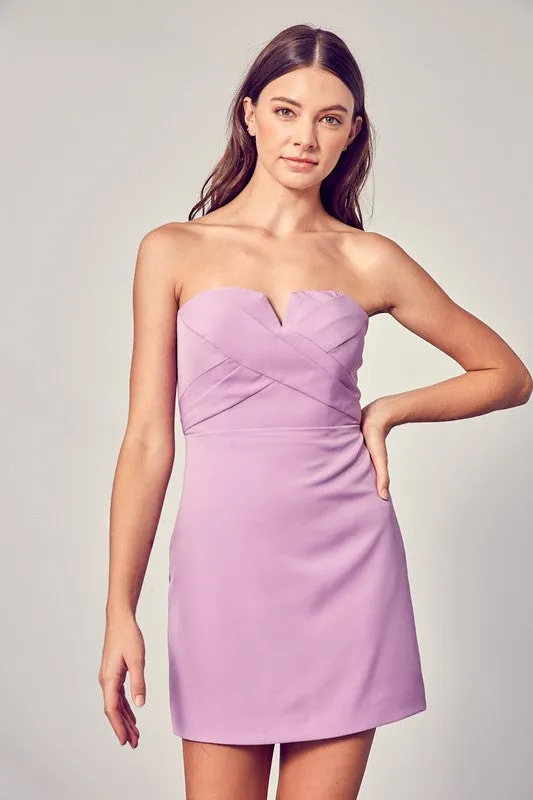 APPLE STRAPLESS TUBE MINI DRESS