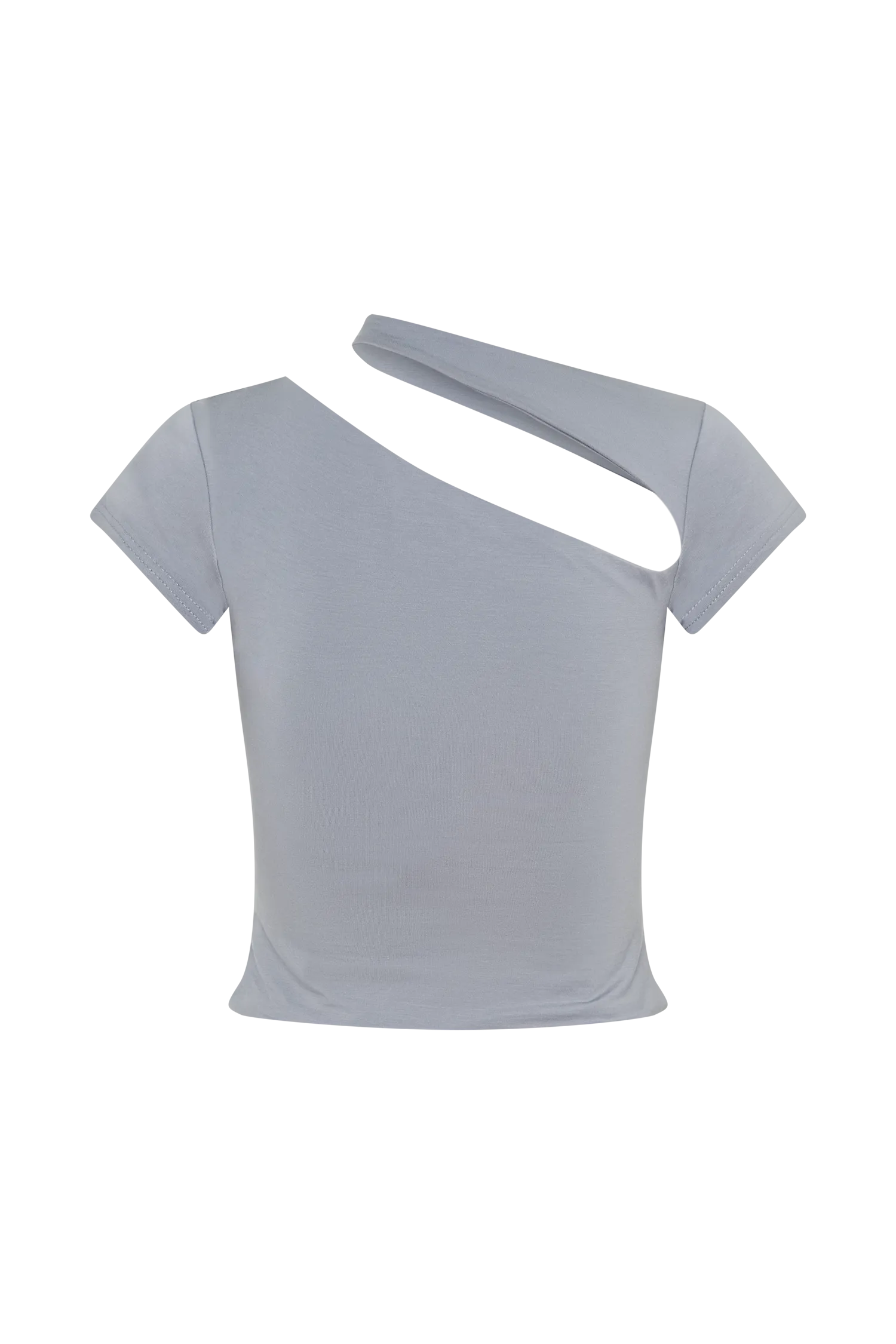 Aurelie Cut Out Short Sleeve Top - Slate Grey
