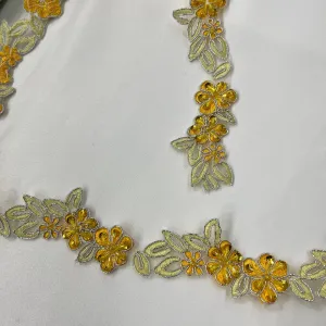 Beaded & Corded Lace Trimming Embroidered on 100% Polyester Net | Lace USA - 96277W-BP