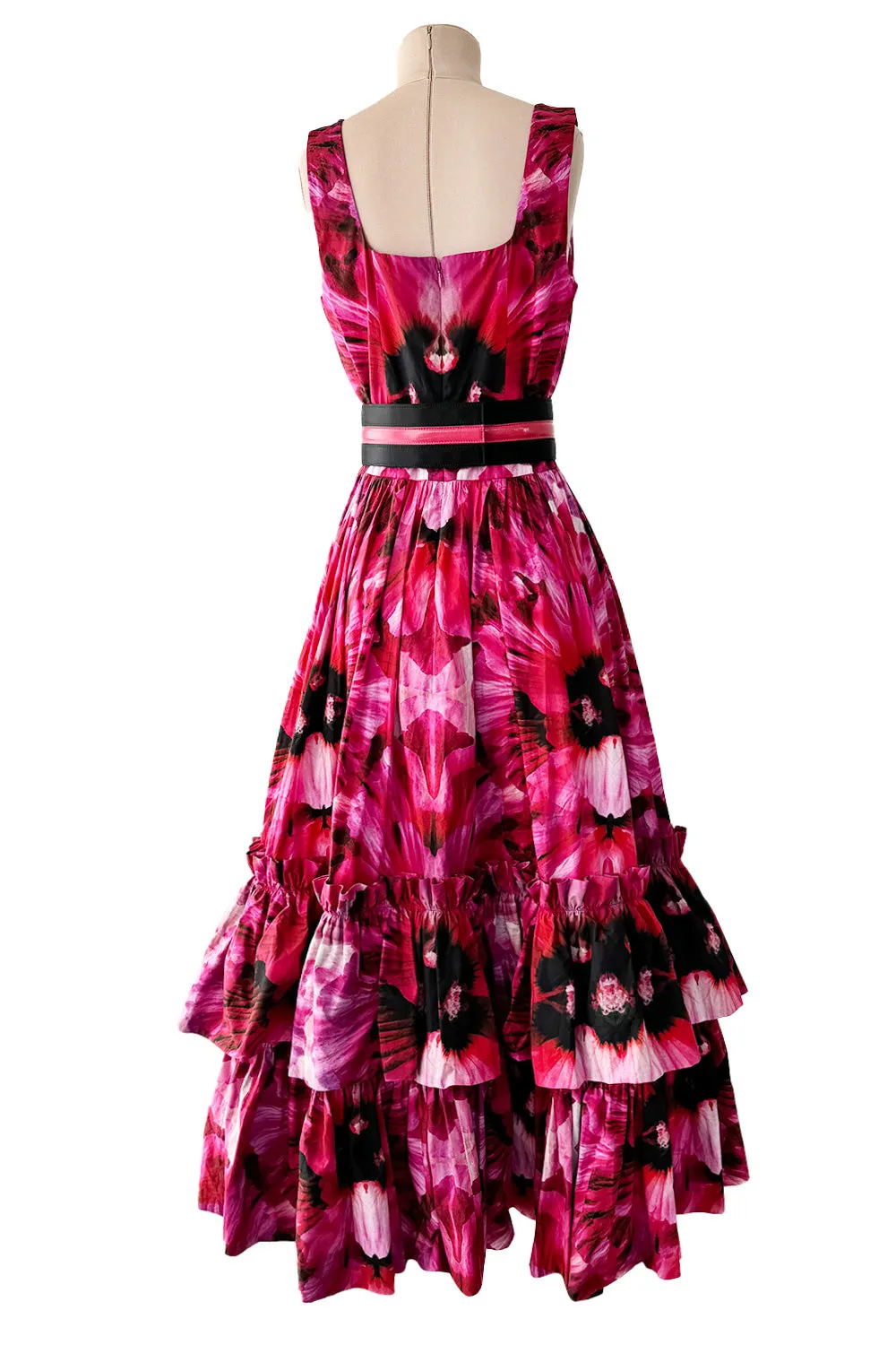 Beautiful Resort 2020 Alexander McQueen by Sarah Burton Floral Printed Cotton Dress w Belt