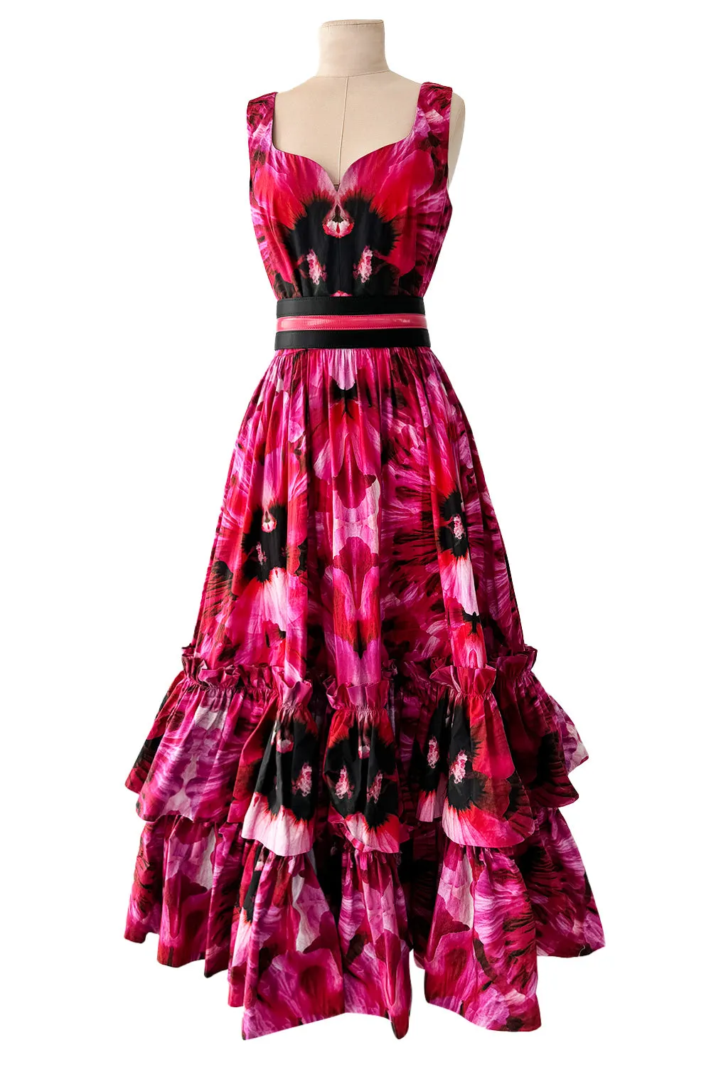 Beautiful Resort 2020 Alexander McQueen by Sarah Burton Floral Printed Cotton Dress w Belt