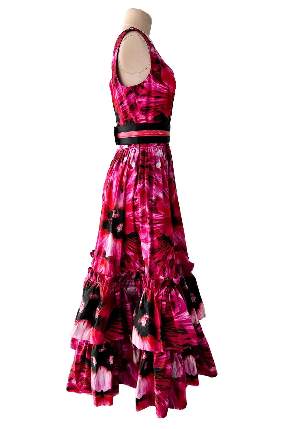 Beautiful Resort 2020 Alexander McQueen by Sarah Burton Floral Printed Cotton Dress w Belt