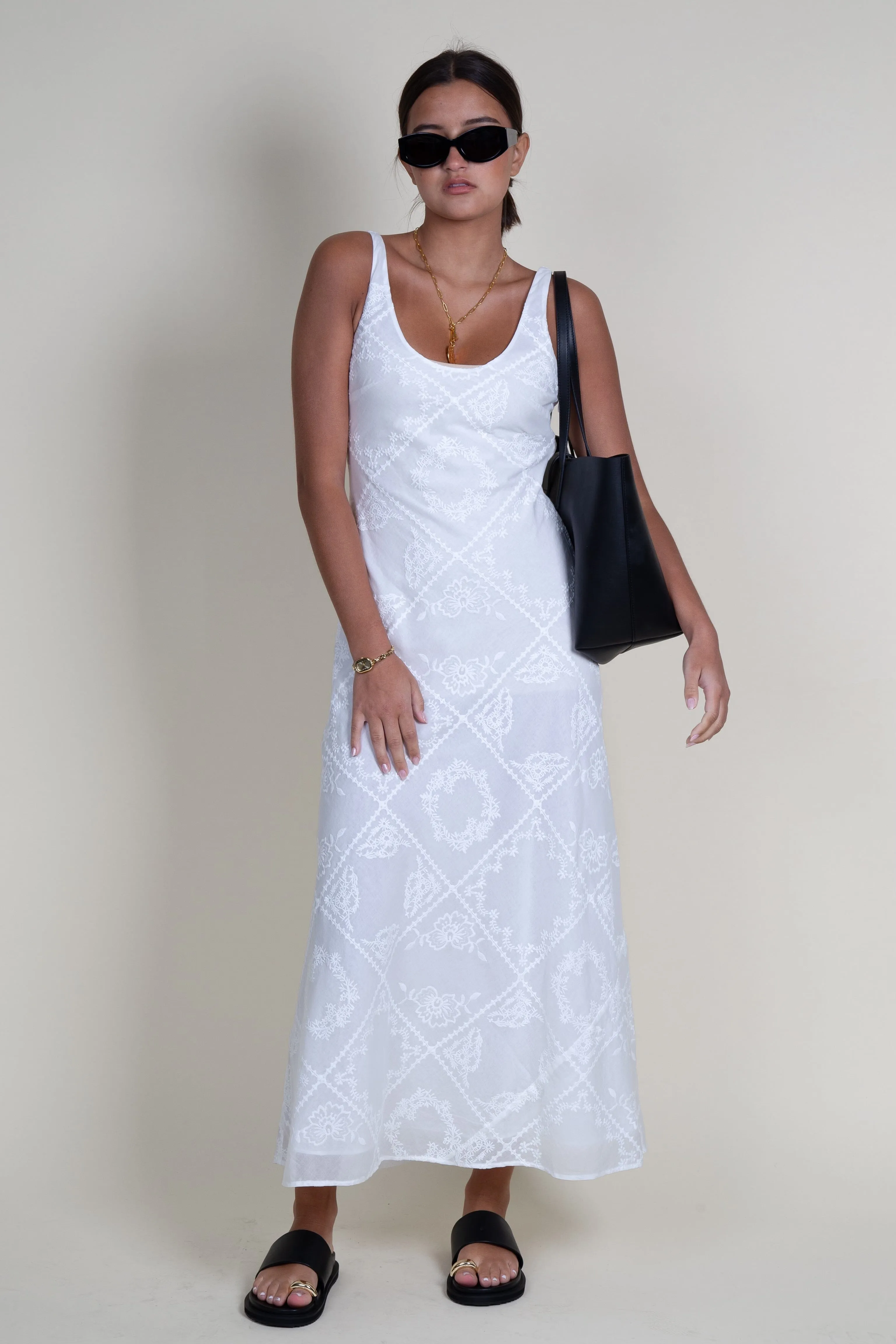 BEC   BRIDGE | Zalea Scoop Neck Dress - White