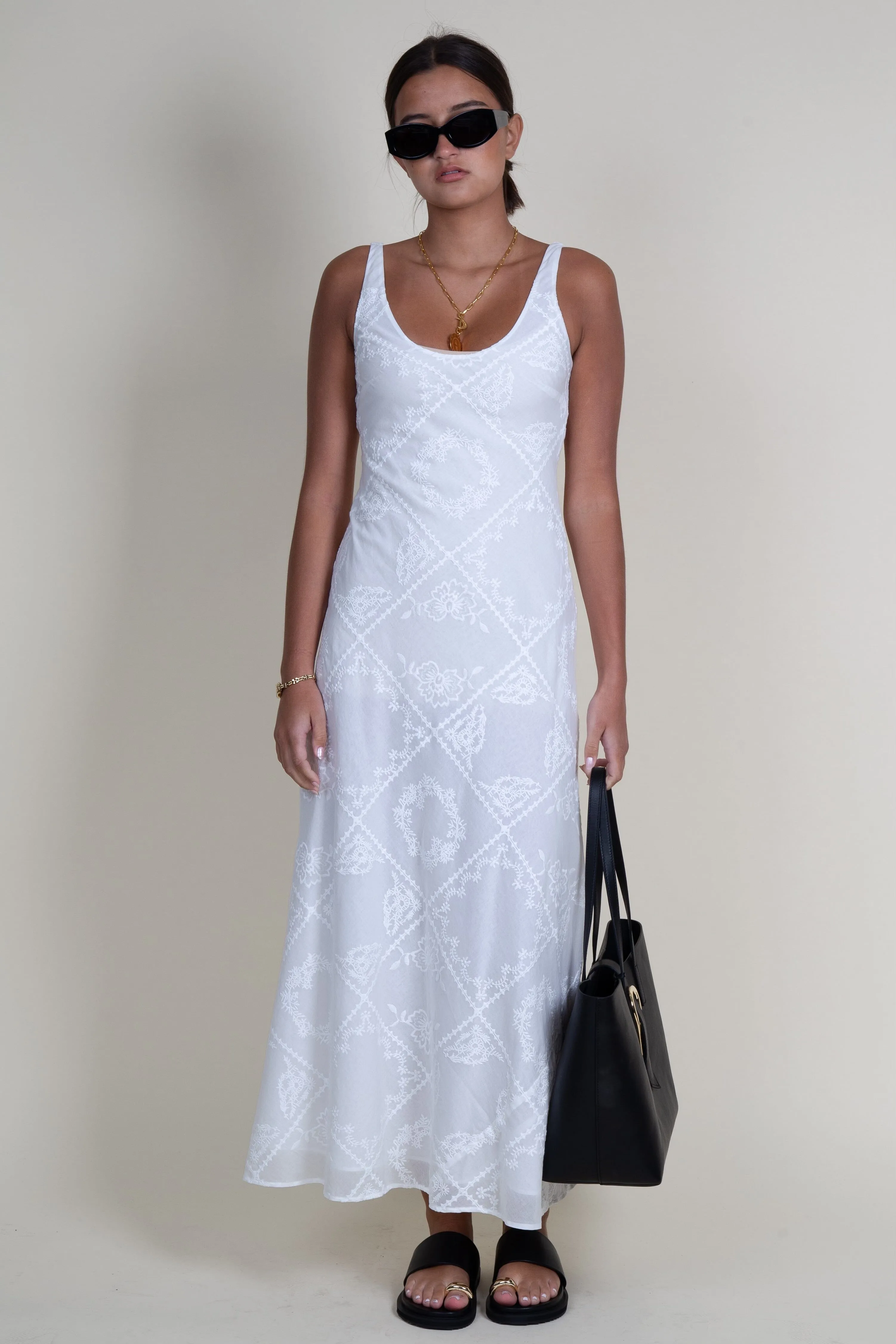 BEC   BRIDGE | Zalea Scoop Neck Dress - White