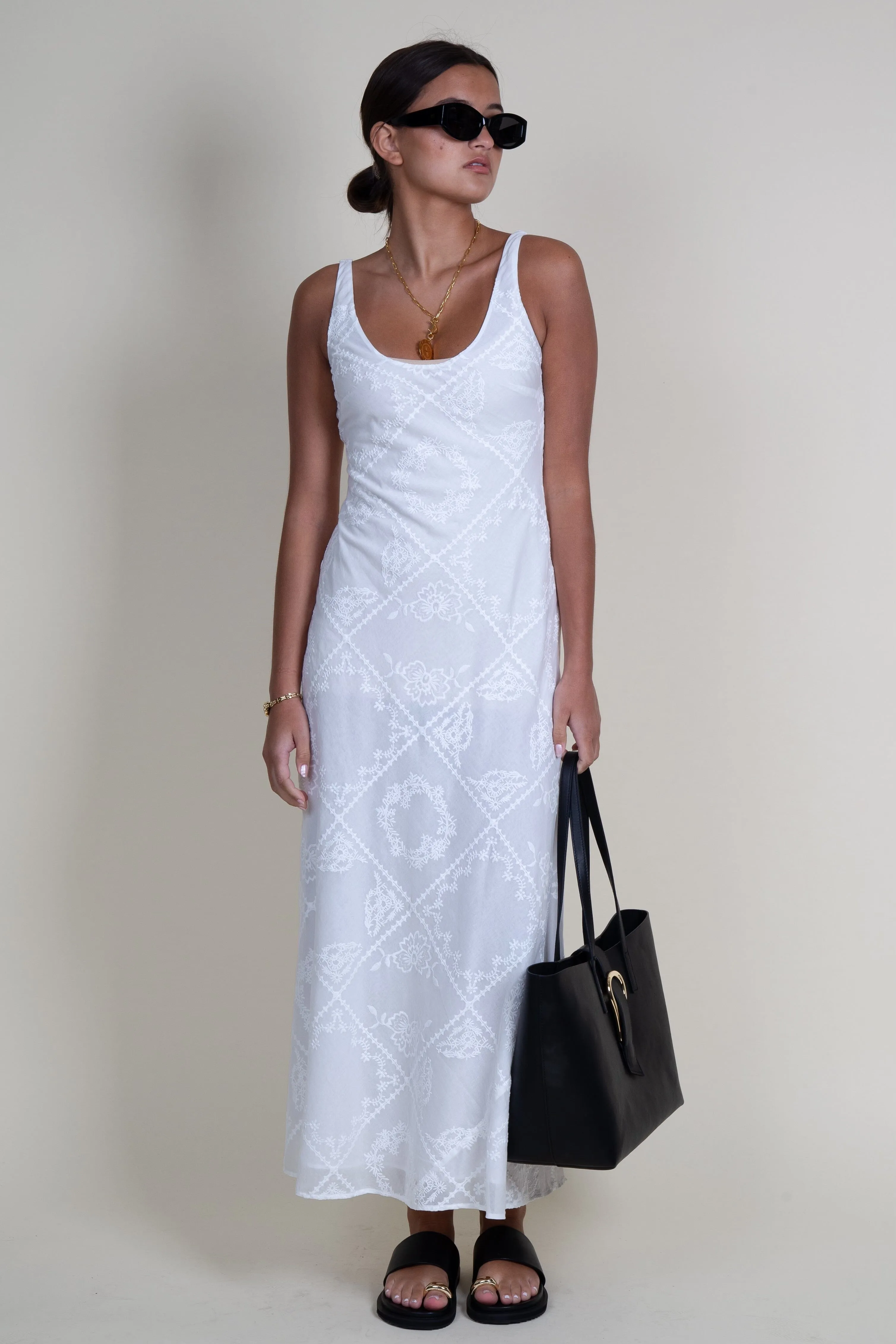 BEC   BRIDGE | Zalea Scoop Neck Dress - White