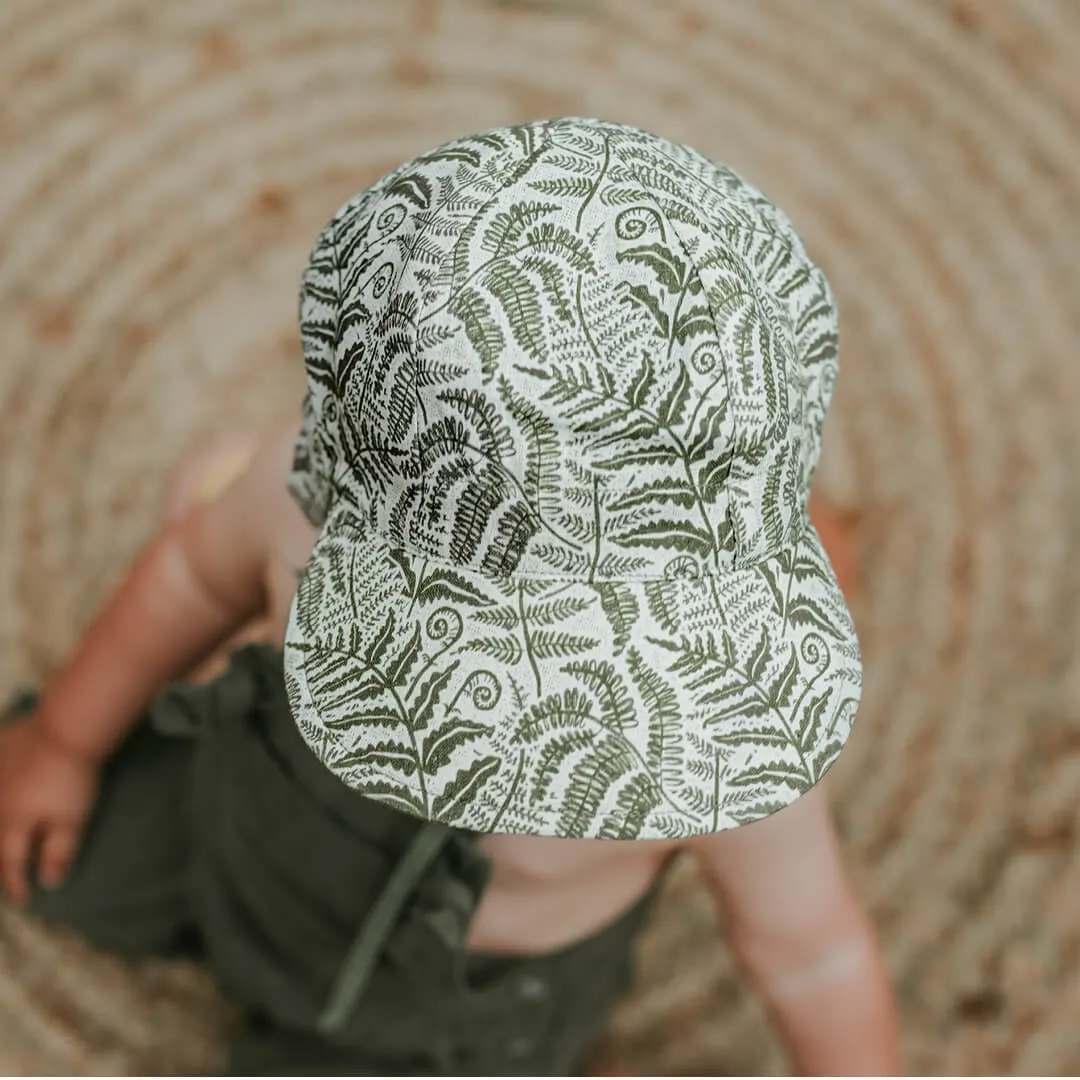 Bedhead Hats Lounger' Baby Reversible Flap Sun Hat-Fern/Moss