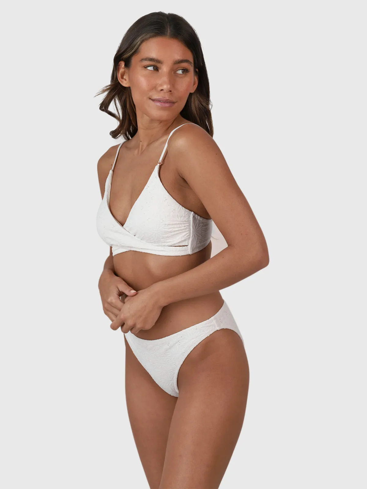 Bella-Broderie Women Bralette Bikini Set | Snow