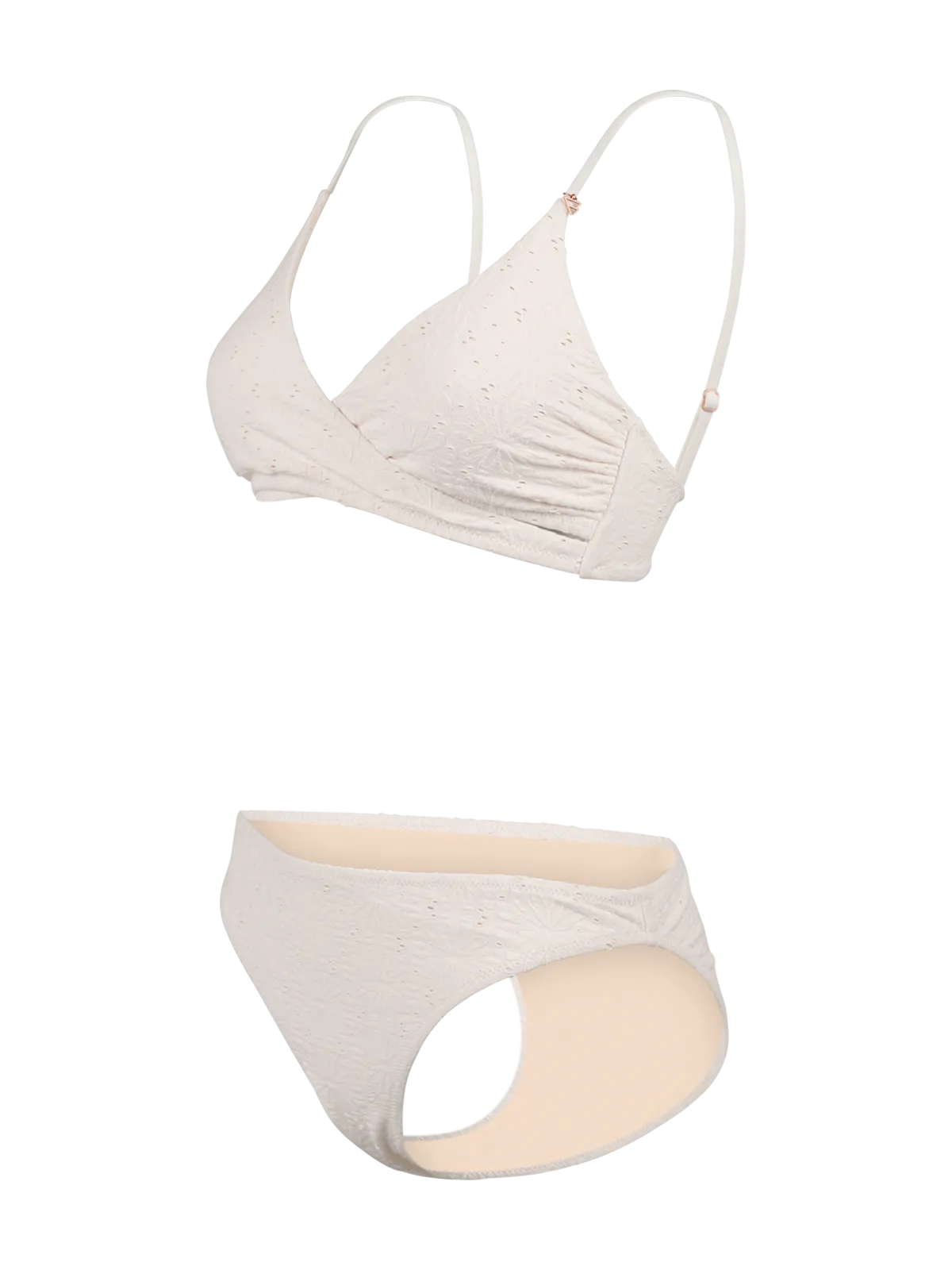Bella-Broderie Women Bralette Bikini Set | Snow