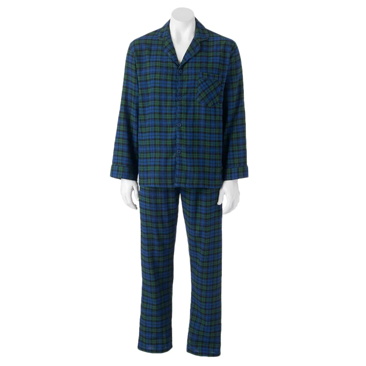 Big & Tall Hanes Flannel Plaid Pajama Set