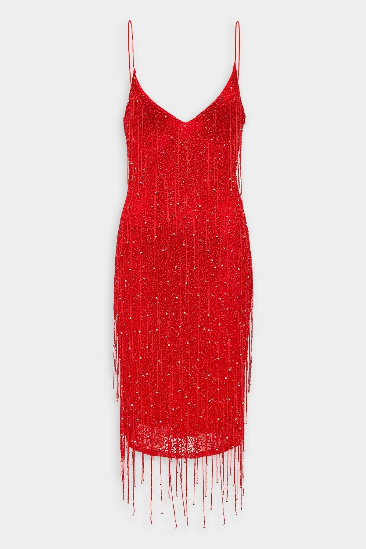 Billie Dress in Red with Fringes