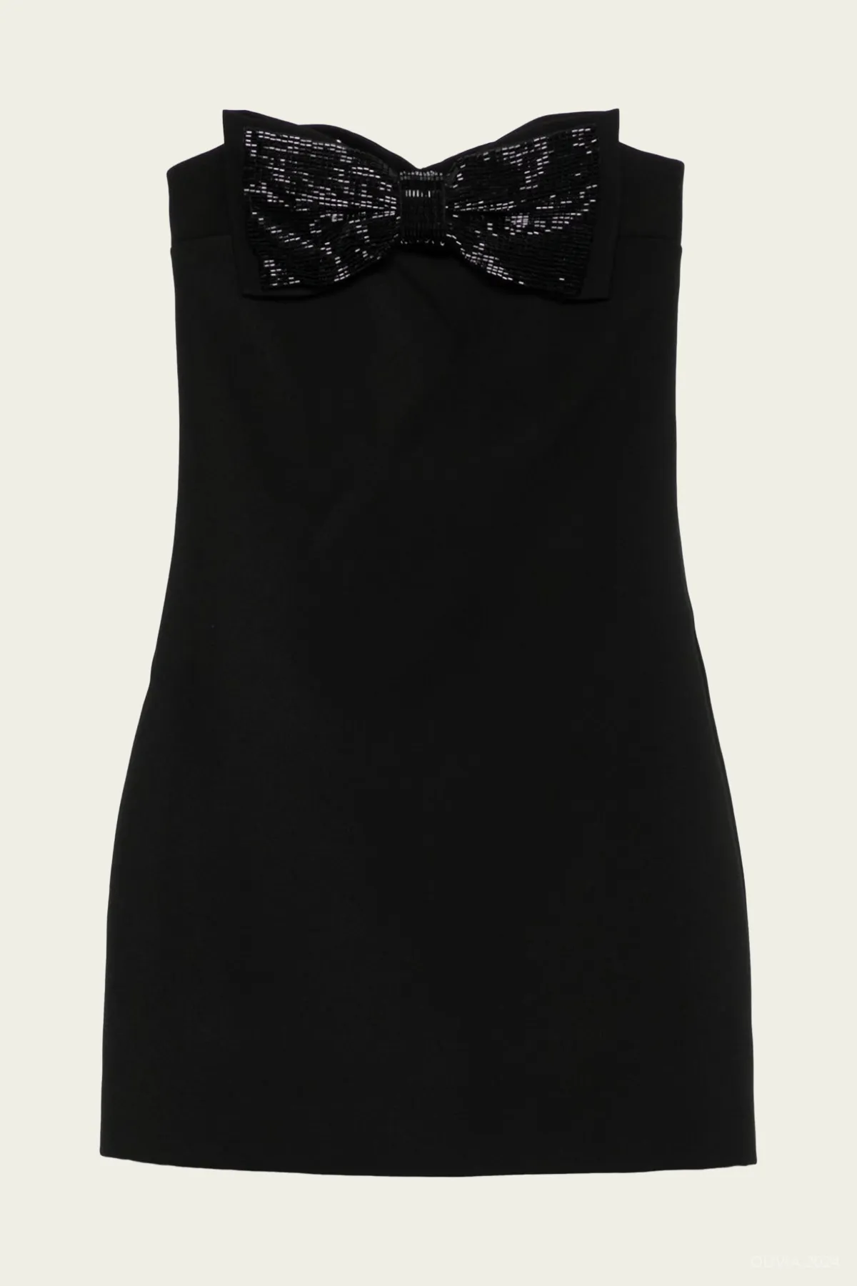 Black Crepe Bandeau Mini Dress