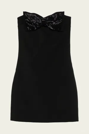 Black Crepe Bandeau Mini Dress