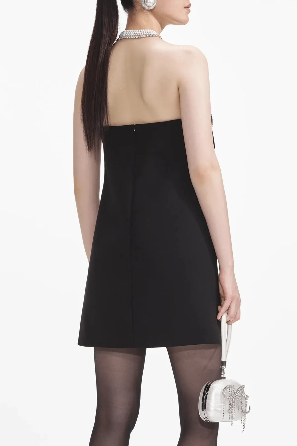 Black Crepe Bandeau Mini Dress