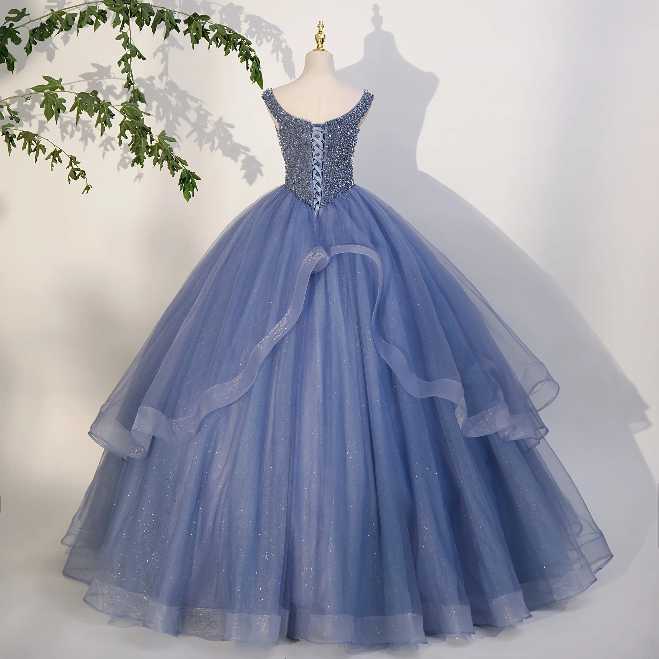 Blue Quinceanera Dresses Party Gown Floor Length Dress