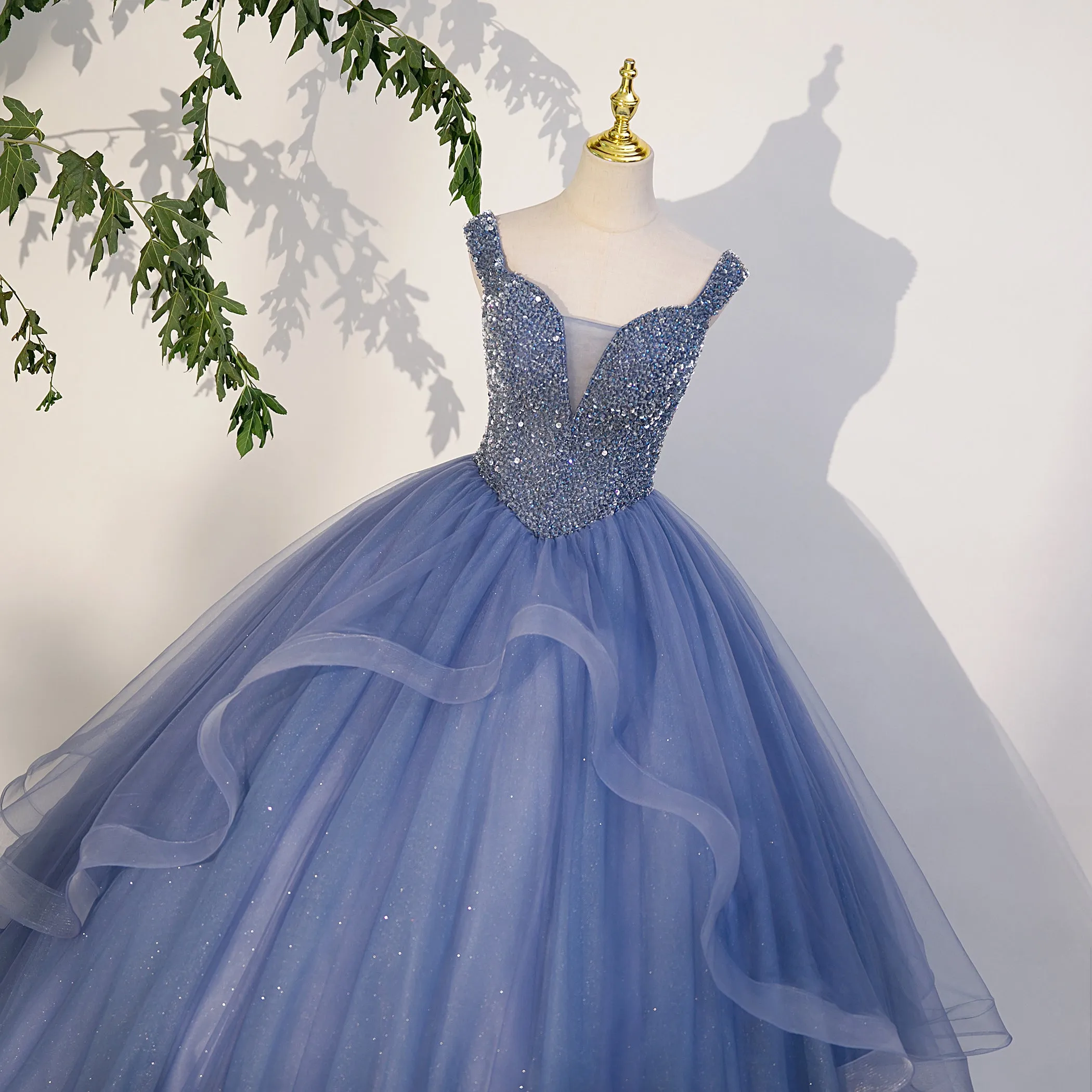 Blue Quinceanera Dresses Party Gown Floor Length Dress