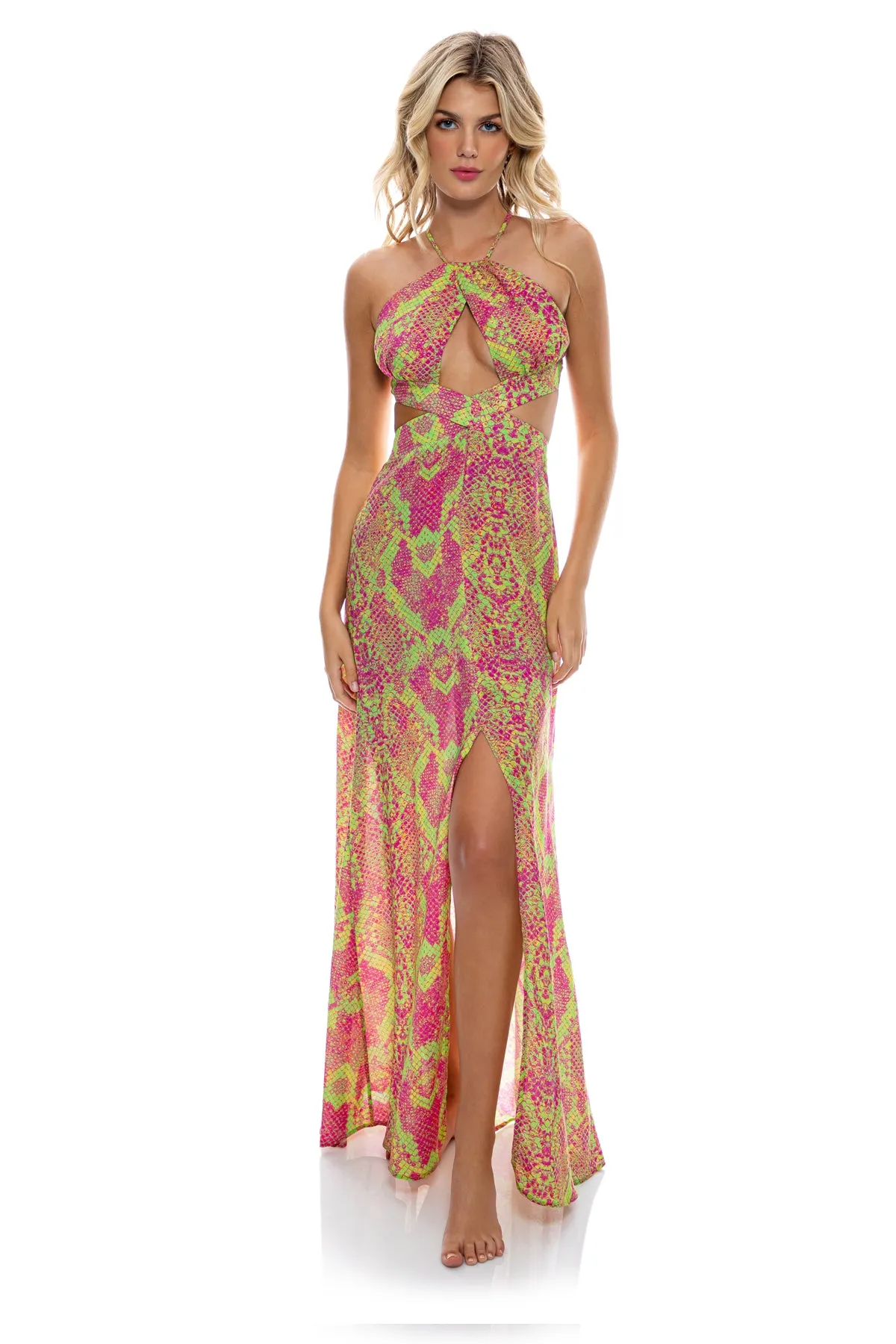BORN TO BE WILD - Halter Cut Out Dress • Multicolor