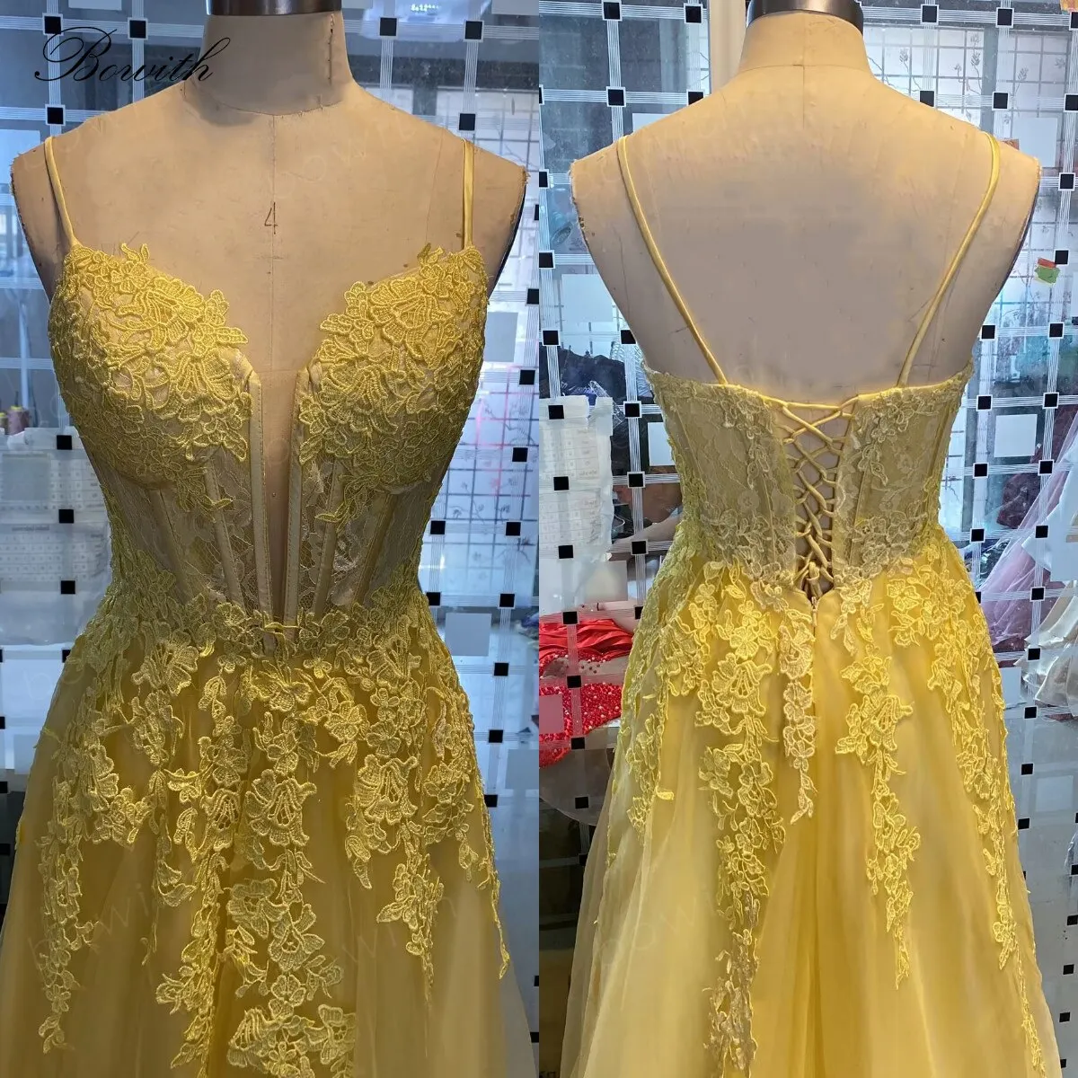 Bowith Applique Prom Dresses Long Graduation Dresses for Women Lace Up Evening Gown vestidos de cóctel