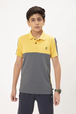 Boys Colorblock Slim Fit Polo T-shirt with TECHNO COOL 