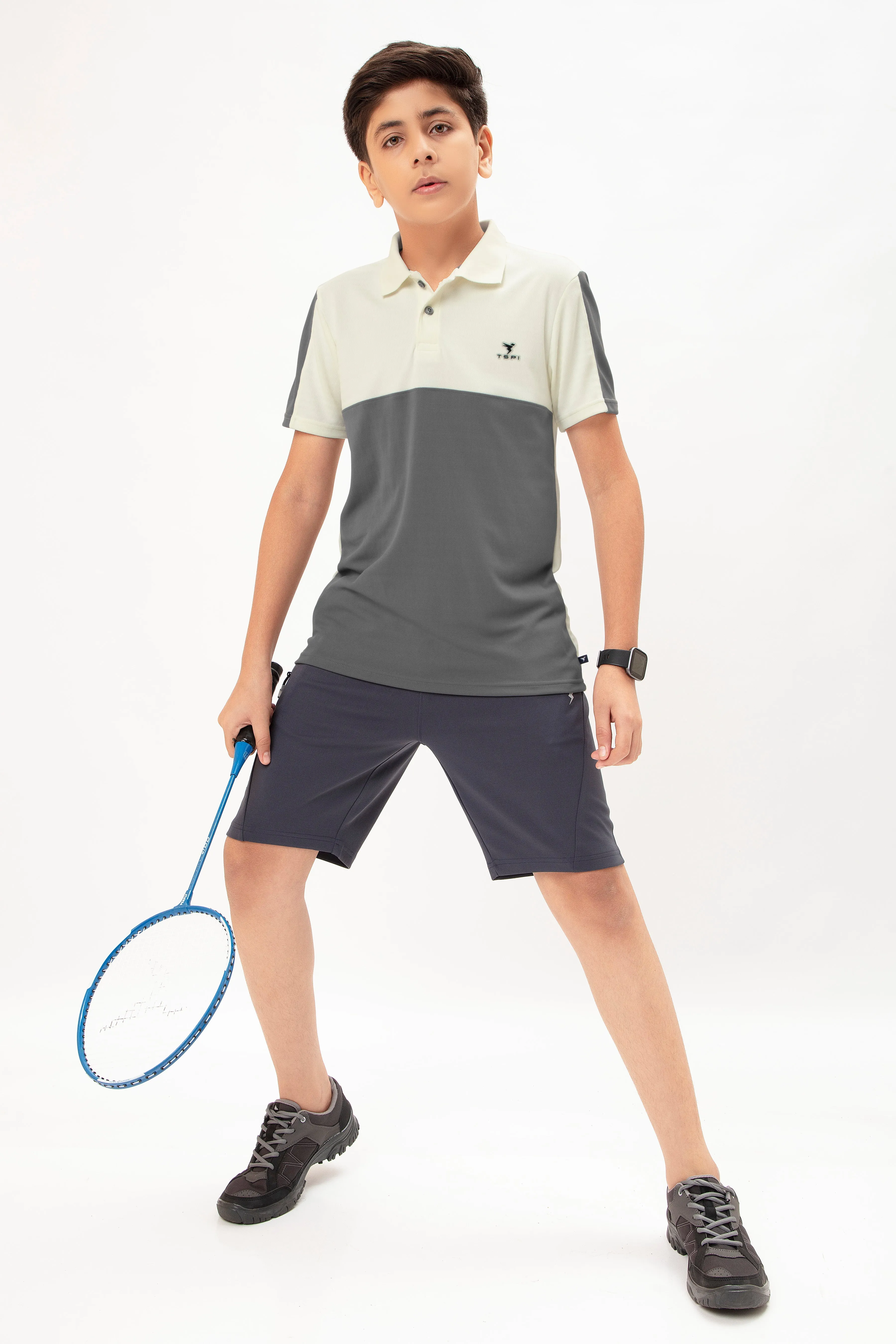Boys Colorblock Slim Fit Polo T-shirt with TECHNO COOL 