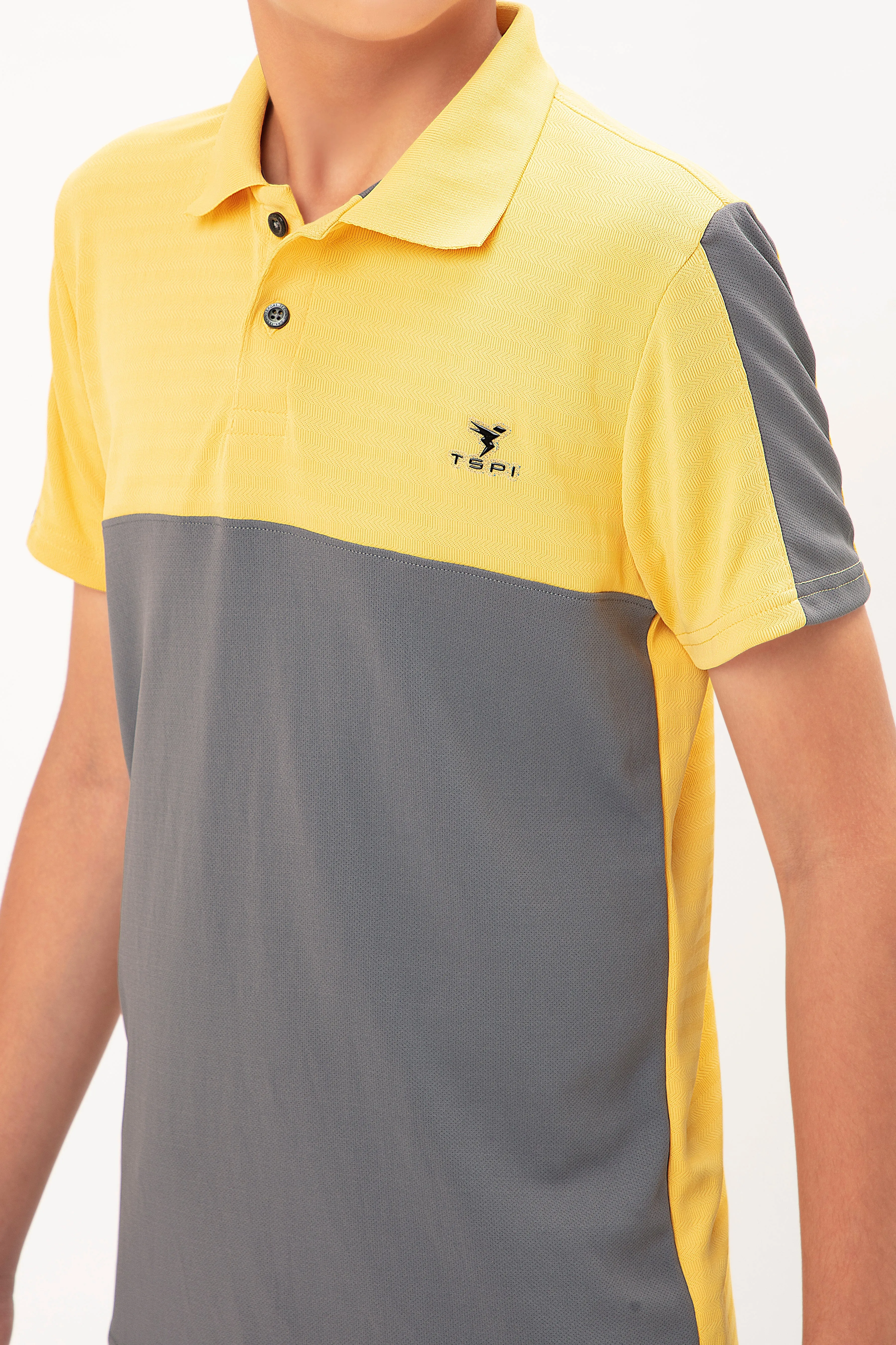 Boys Colorblock Slim Fit Polo T-shirt with TECHNO COOL 