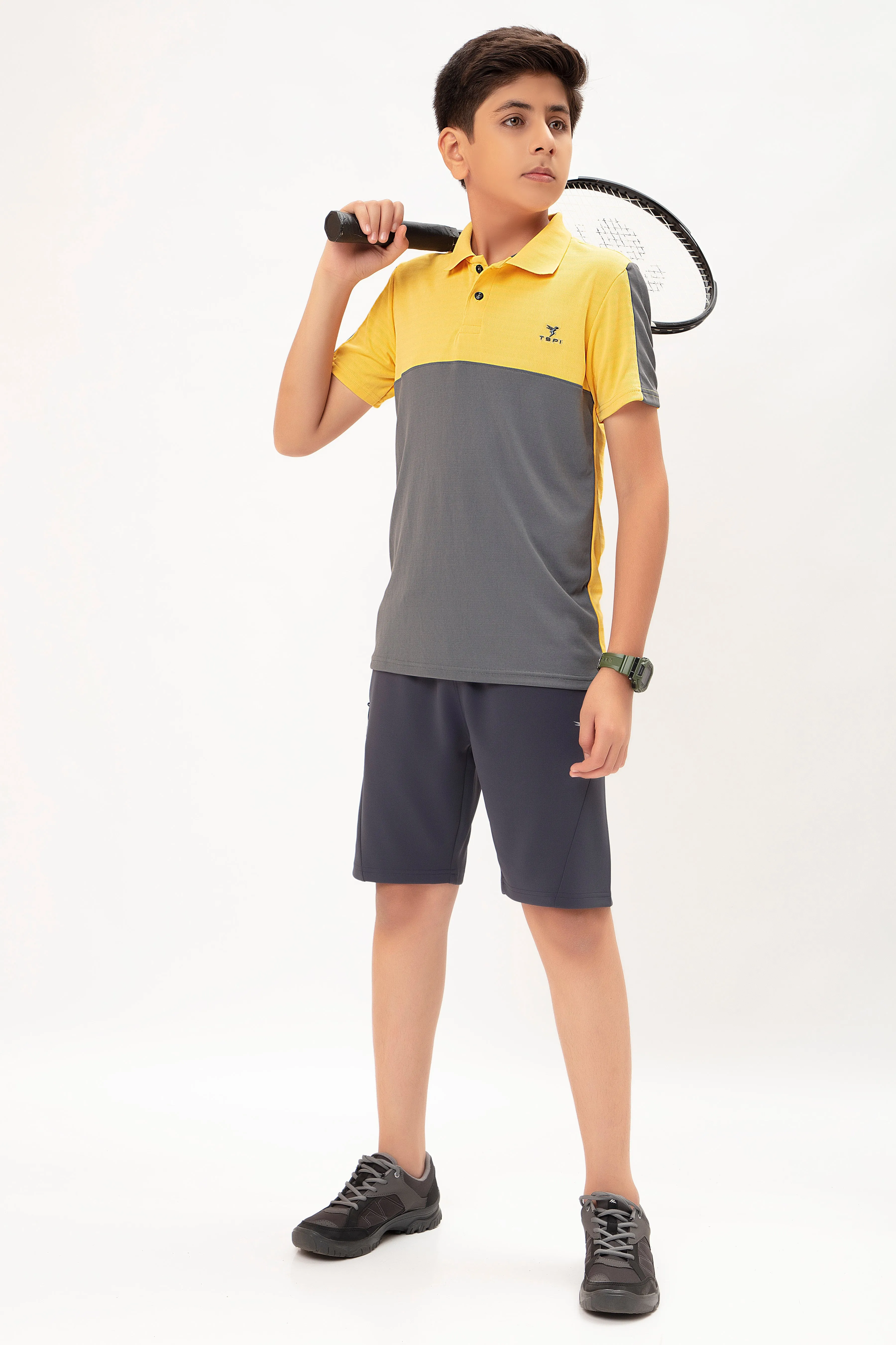 Boys Colorblock Slim Fit Polo T-shirt with TECHNO COOL 